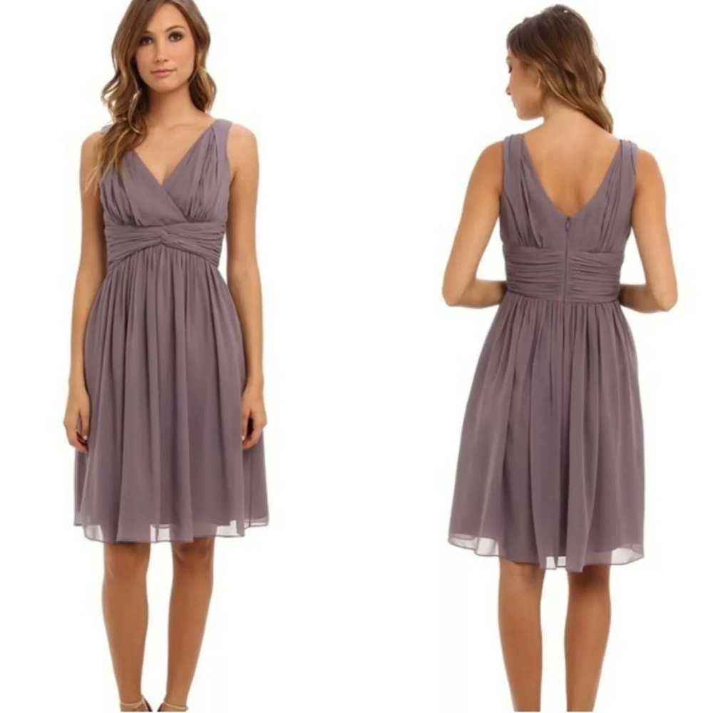 Donna Moragan Silk Chiffon Mauve Bridesmaid Dress
